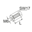 Webasto Distanzmutter, M6x40, Stahl verzinkt 1319517A