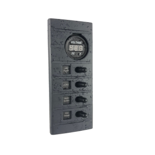 PLASTIMO 4--fach Schalttafel mit Voltmeter 66994