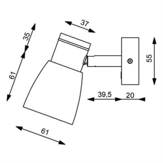 Prebit LED-Anbauleuchte R1-1, chrom-matt, warmweiß 20012107