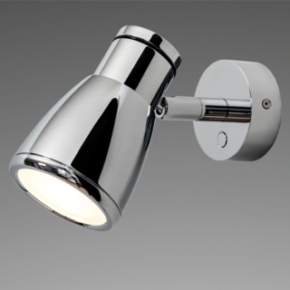 Prebit LED-Anbauleuchte R1-1 mit USB, chrom-glanz, 20012505/USB