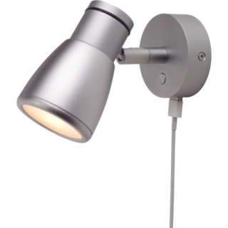 Prebit LED-Anbauleuchte R1-1 mit USB, chrom-matt, 20012507/USB