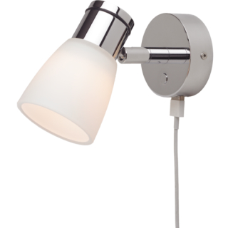 Prebit LED-Anbauleuchte R1-1 mit USB, chrom-glanz, 20014105/USB