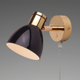 Prebit LED-Anbauleuchte R1-2 mit USB, gold-glanz, 20024309/USB