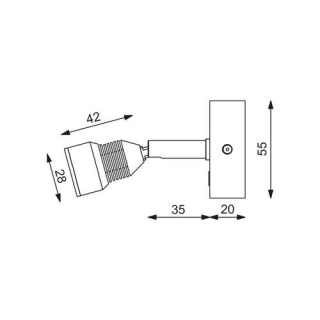 Prebit LED-Anbauleuchte R5, chrom-matt, max. 3 W, 20650107