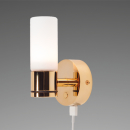 Prebit LED-Anbauleuchte W1-1 mit USB, D2W, gold-gl...
