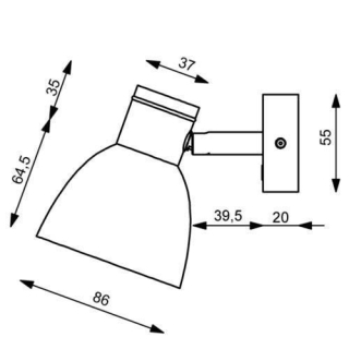 Prebit LED-Anbauleuchte R1-2, D2W, CM, SH 21114307