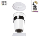 Porzellan TO-GO-CUP inkl. Untersetzer WHITE S038-1403-1-W