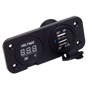 BUKH PRO DOUBLE USB SOCKET+VOLTMETER L0603603