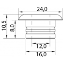Decksdurchführung 12mm Aluminium schwarz HA539A