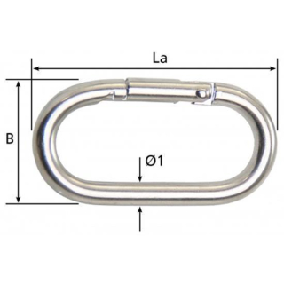 Karabinerhaken AISI316 O-Form 60mm VP=10St. KK2560-10