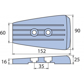 Aluminium Transom Anode für Volvo SXA/DPSA MA00709A