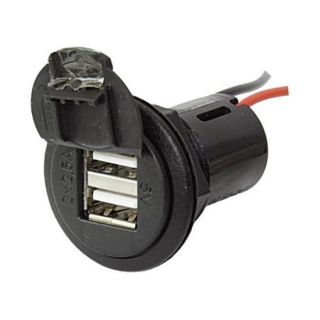 USB Doppel-Steckdose mit Deckel + Montageplatte SB-Pack QG02421-SB