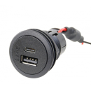 USB-C/A Doppelsteckdose mit LED SB-Pack QG02452-SB