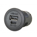 USB-C/A Einbau-Doppelsteckdose mit PD/QC 12/24V 3A/2,2A SB-Pack QG02463-SB