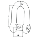 Talamex Schäkel Form D mit Innensechskant 6mm 8556226