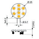 Talamex S-LED 8xSMD-G4 10-30V 1,2W ww 3000K 135lm 14340501