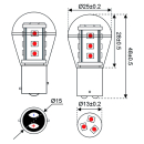 Talamex S-LED 15xSMD-BAY15d 10-30V 0,7W rot 27lm 14340555