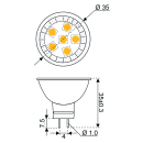 Talamex S-LED SPOT 6xSMD-GU4 10-30V 1,0W ww 3000K 115lm...