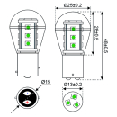 Talamex S-LED 15xSMD-BAY15d 10-30V 0,9W grün 51lm...