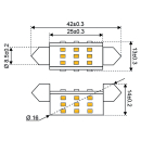 Talamex S-LED 27xSMD-Soffitte 42mm 10-30V 2,0W ww 2700K...