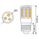 Talamex S-LED 24xSMD-E27 10-30V 4W ww 2700K 330lm 14340570