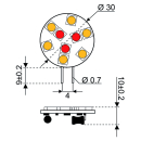 Talamex S-LED 9xSMD-G4 10-30V 1,4/0,5W ww/rot 3000K...