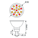 Talamex S-LED SPOT 16xSMD-GU5.3 10-30V 1,8/1W ww/rot...