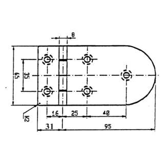 Talamex Scharnier 120.4x65mm 90° 43804120