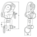 Talamex Schnappschäkel mit Wirbel & Gabel 74553128
