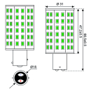 Talamex S-LED 60xSMD-BAY15d 10-30V 4,8W grün 370lm...