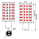 Talamex S-LED 60xSMD-BAY15d 10-30V 4,8W rot 130lm 14340557