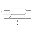 Talamex Rumpf-Anode mit Streifen Magnesium 180x65x30mm...