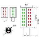 Talamex S-LED 48xSMD-BAY15d 10-30V 4,5W rot/grün...