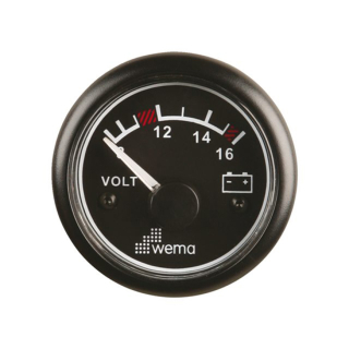 Wema Anzeige Voltmeter 12V schwarz 21352003