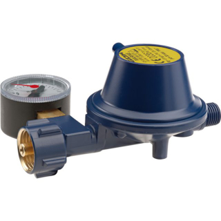 Talamex Gasdruckregler 0,8kg/h 30mbar Ausgang gerade mit Manometer (geeignet für Marine DE) 90500508