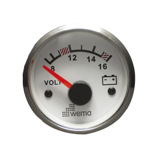 Wema Silber-Serie Anzeige Voltmeter 12V weiß 21352202