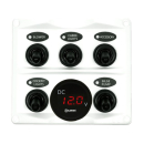 Talamex Schalterpaneel mit Voltmeter weiß 14576007