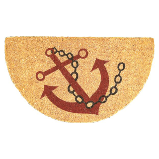 Talamex Kokosmatte mit Ankermotiv halbrund 45x75cm 94324000