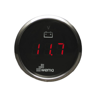 Wema Silber-Serie Anzeige Voltmeter-LED 12V schwarz 21352103