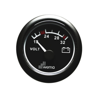 Wema Anzeige Voltmeter 24V schwarz 21352030