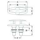 Talamex Klampe versenkbar 132mm 66104201