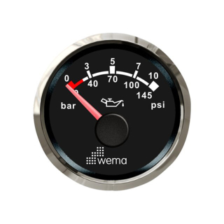 Wema NMEA2000 Silber-Serie Anzeige Öldruck 10bar schwarz 21352156