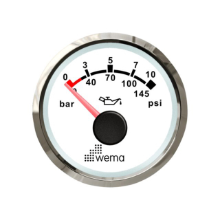 Wema NMEA2000 Silber-Serie Anzeige Öldruck 10bar weiß 21352157