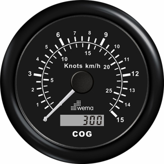 Wema GPS-Speedometer Analog schwarz 15kn/27km 21352114