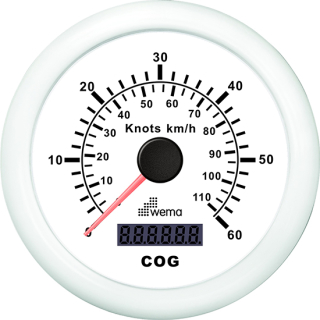 Wema GPS-Speedometer Analog weiß 60kn/110km 21352118