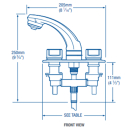 Whale RT2500 Elegance Dusch Mischbatterie mit Halterung...