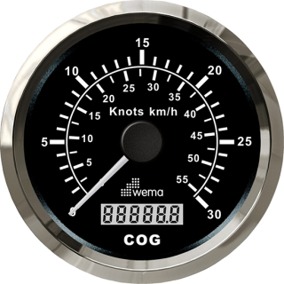 Wema Silber-Serie GPS-Speedometer Analog schwarz 30kn/54km 21352142