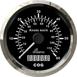 Wema Silber-Serie GPS-Speedometer Analog schwarz 60kn/110km 21352138