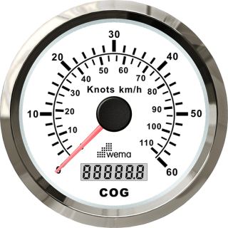 Wema Silber-Serie GPS-Speedometer Analog weiß 60kn/110km 21352139