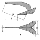Lewmar Delta Anker verzinkt 16kg/35lbs 77205016